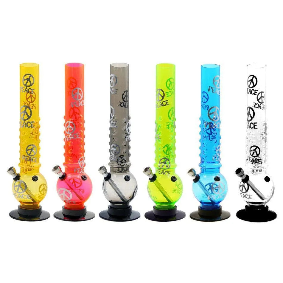 Acrylbong mit Peace-Print 32cm-HHCFriends