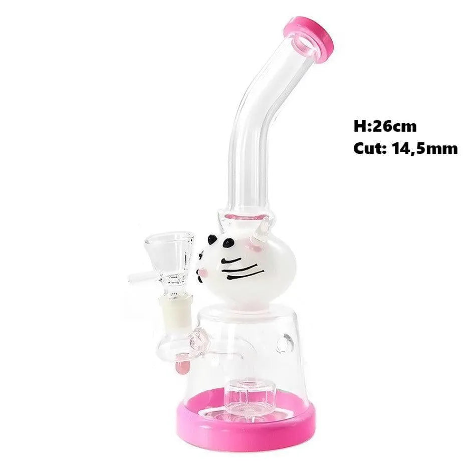 Glass Bong "Pink Cat"-HHCFriends