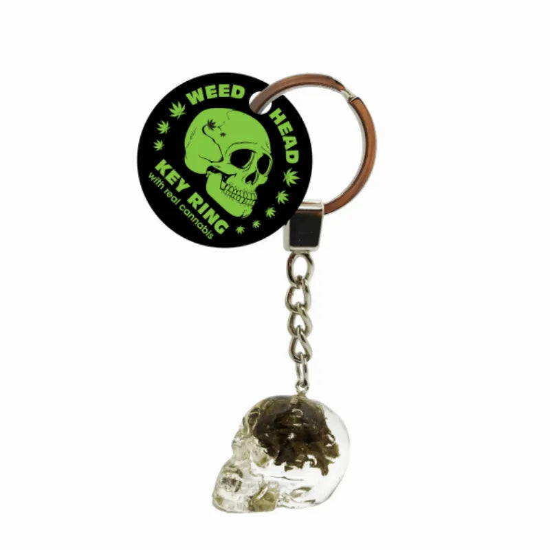 Totenkopf Schlüsselanhänger mit Cannabis-HHCFriends