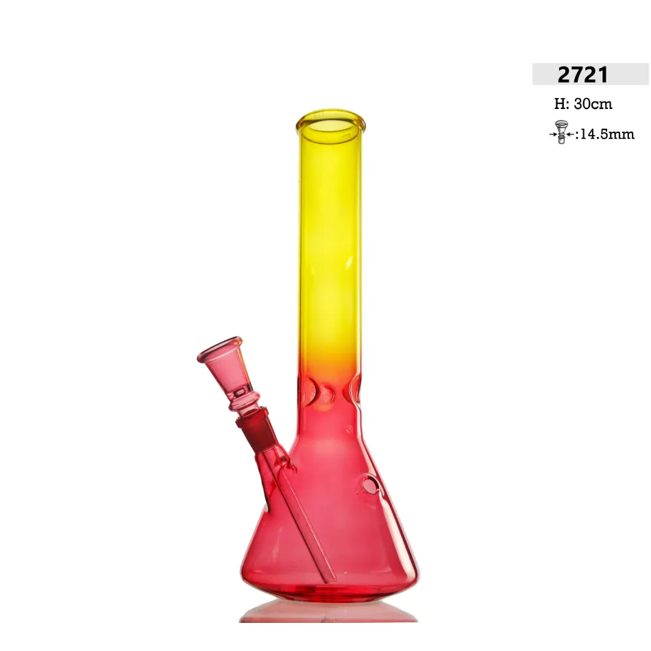 Glass Bong H: 30cm Rot/Gelb-HHCFriends