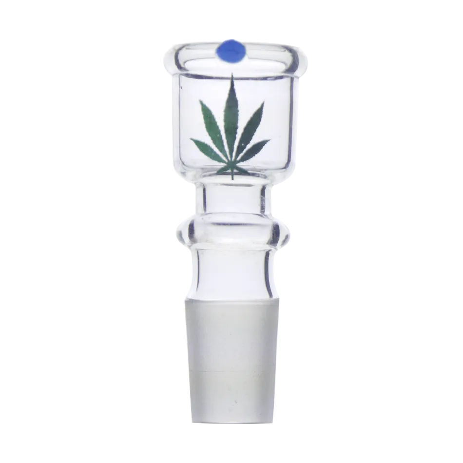 Glaskopf mit Blatt-Design & Blauem Punkt – Tulpe-HHCFriends