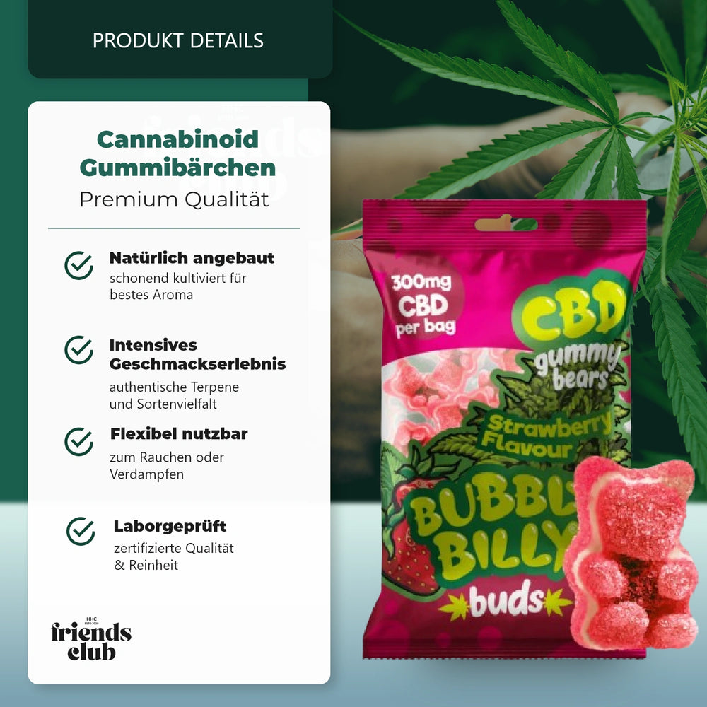 CBD Aroma Gummies - Bubbly Billy Buds 10Stück 300mg-HHCFriends