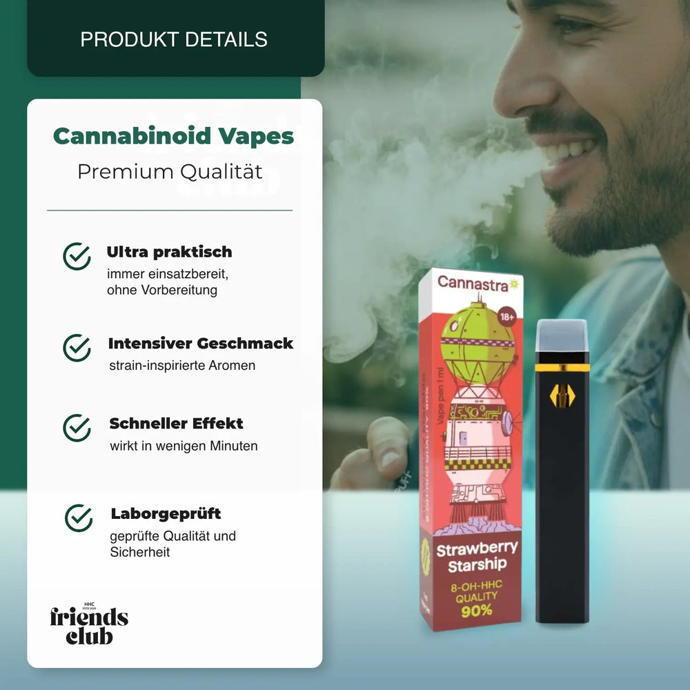 8-OH-H Vape Strawberry Starship 90% 1ml - hhcfriends