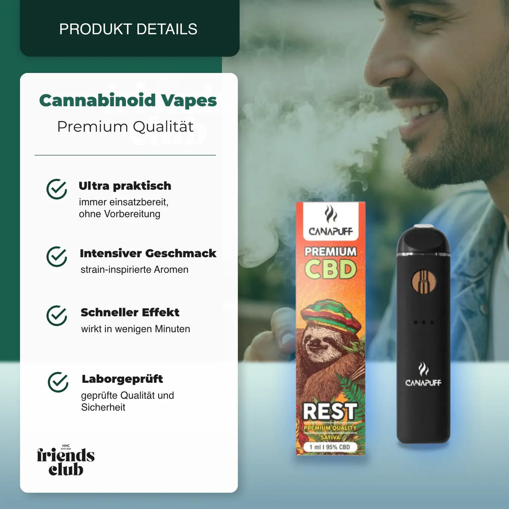 CBD Vape REST 95% 1ml HHCFriends