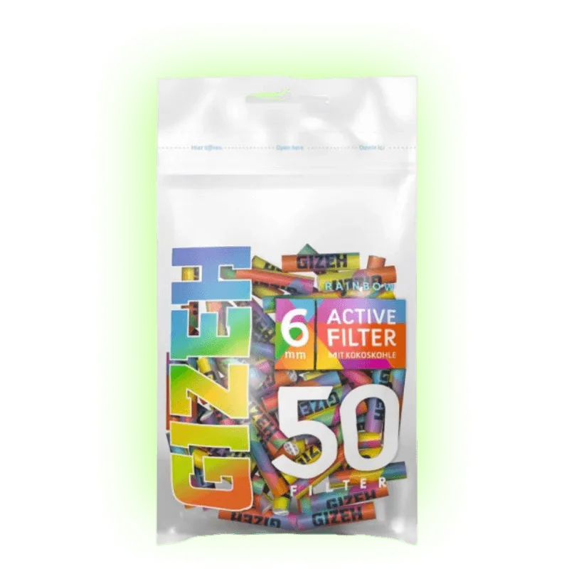 GIZEH RAINBOW Active Filter Slim 6mm 50 Stück-HHCFriends