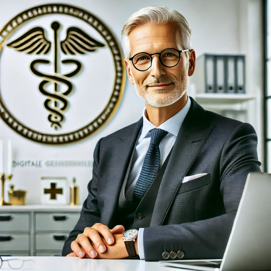 Ein seriöser Mann mittleren Alters in einem modernen Büro